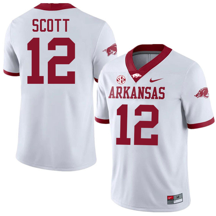 Clyde Scott Arkansas Jersey,Arkansas Razorbacks #12 Clyde Scott Jersey Youth College-White